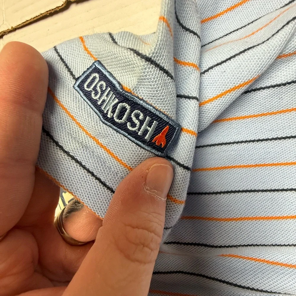 Vintage Oshkosh Baby Boy 9 Months Blue Striped‎ One Piece Romper 90s Easter